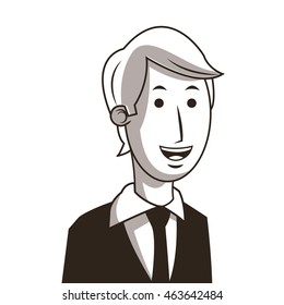 Businessman cartoon. Black and White. 