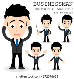 Businessman Cartoon Character EPS 10 Vector