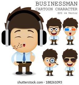 Businessman cartoon character EPS 10 vector