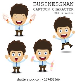 Businessman cartoon character EPS 10 vector
