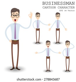 Businessman cartoon character eps 10 vector illustration