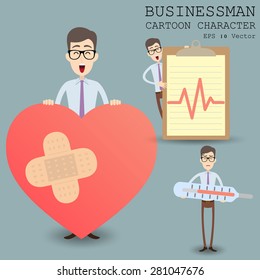 Businessman cartoon character eps 10 vector illustration