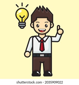 businessman cartoon character illustration vector graphic
