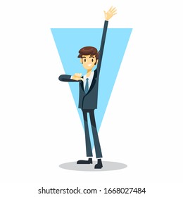 businessman cartoon character with proud pose