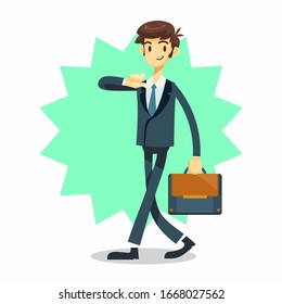 businessman cartoon character with proud pose