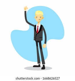businessman cartoon character with proud and strong pose