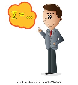 Businessman cartoon character. Character representing a piece of information.a