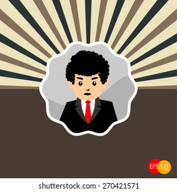 businessman cartoon character , retro style