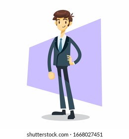 businessman cartoon character with style pose