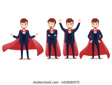 Businessman Superhero Costume Character Collection Business Stock ...