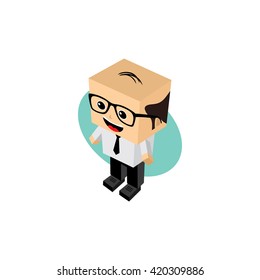 businessman cartoon character theme vector art illustration