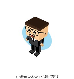 businessman cartoon character theme vector art illustration