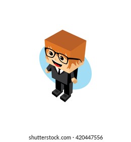 businessman cartoon character theme vector art illustration