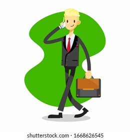personaje de caricatura de hombre de negocios con pose manual