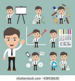 Businessman cartoon character. Cartoon vector.