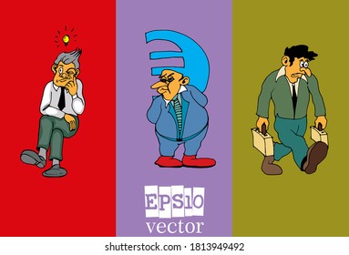 Businessman cartoon character, vector illustration
