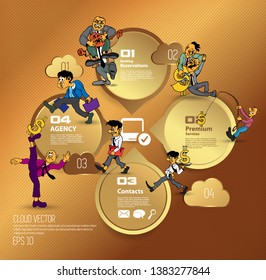 Businessman cartoon character working collection, vector