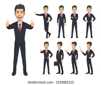 Businessman Cartoon Charater Set, Vector EPS 10