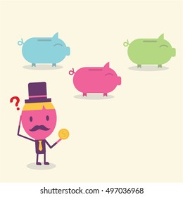 Businessman cartoon concept vector, flat style