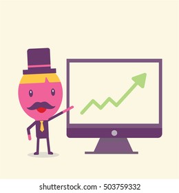 Businessman cartoon concept vector, flat style