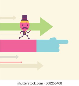 Businessman cartoon concept vector, flat style
