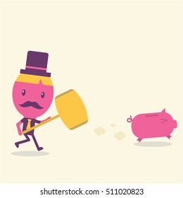 Businessman cartoon concept vector, flat style