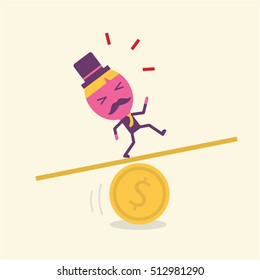 Businessman cartoon concept vector, flat style
