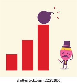 Businessman cartoon concept vector, flat style