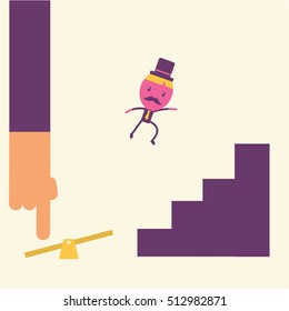 Businessman cartoon concept vector, flat style
