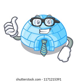 Businessman cartoon dome igloo ice house snow