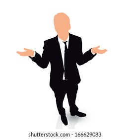 businessman cartoon doubt concept