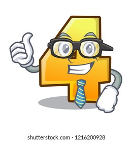 Businessman cartoon fence with the number four