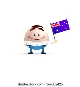 businessman cartoon holding a country flag. australian concept