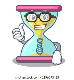 Businessman cartoon hourglass 