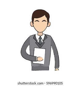 businessman cartoon icon