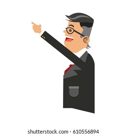 businessman cartoon icon