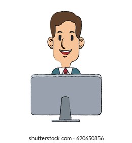 businessman cartoon icon image 