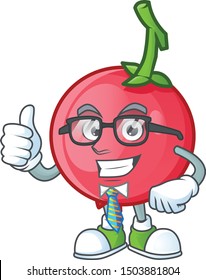 Businessman cartoon lovi lovi fruit with mascot