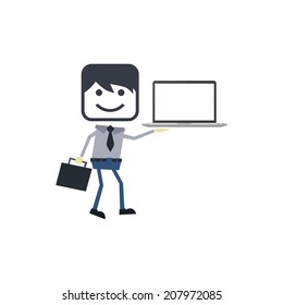 businessman cartoon presentation