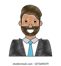 Businessman cartoon profile scribble