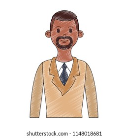 Businessman cartoon profile scribble