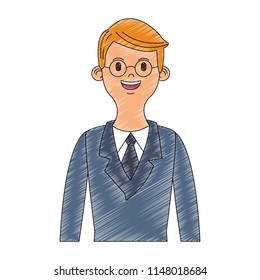 Businessman cartoon profile scribble
