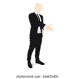 businessman cartoon shooting gesture