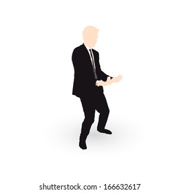 businessman cartoon taking gesture