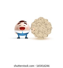 businessman cartoon with vintage label