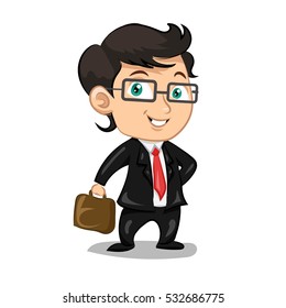 businessman with case in suit