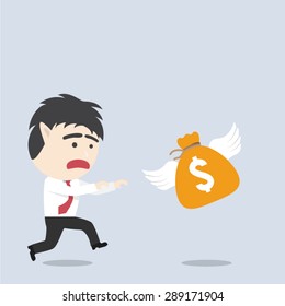 Businessman catch a money bag
