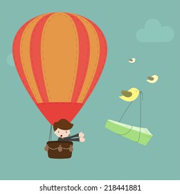 Businessman catching cash.