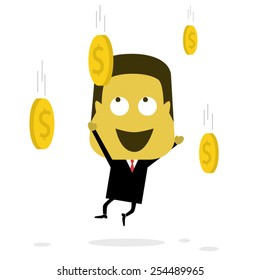 Businessman Catching Coin