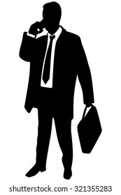 businessman with cellphone talking